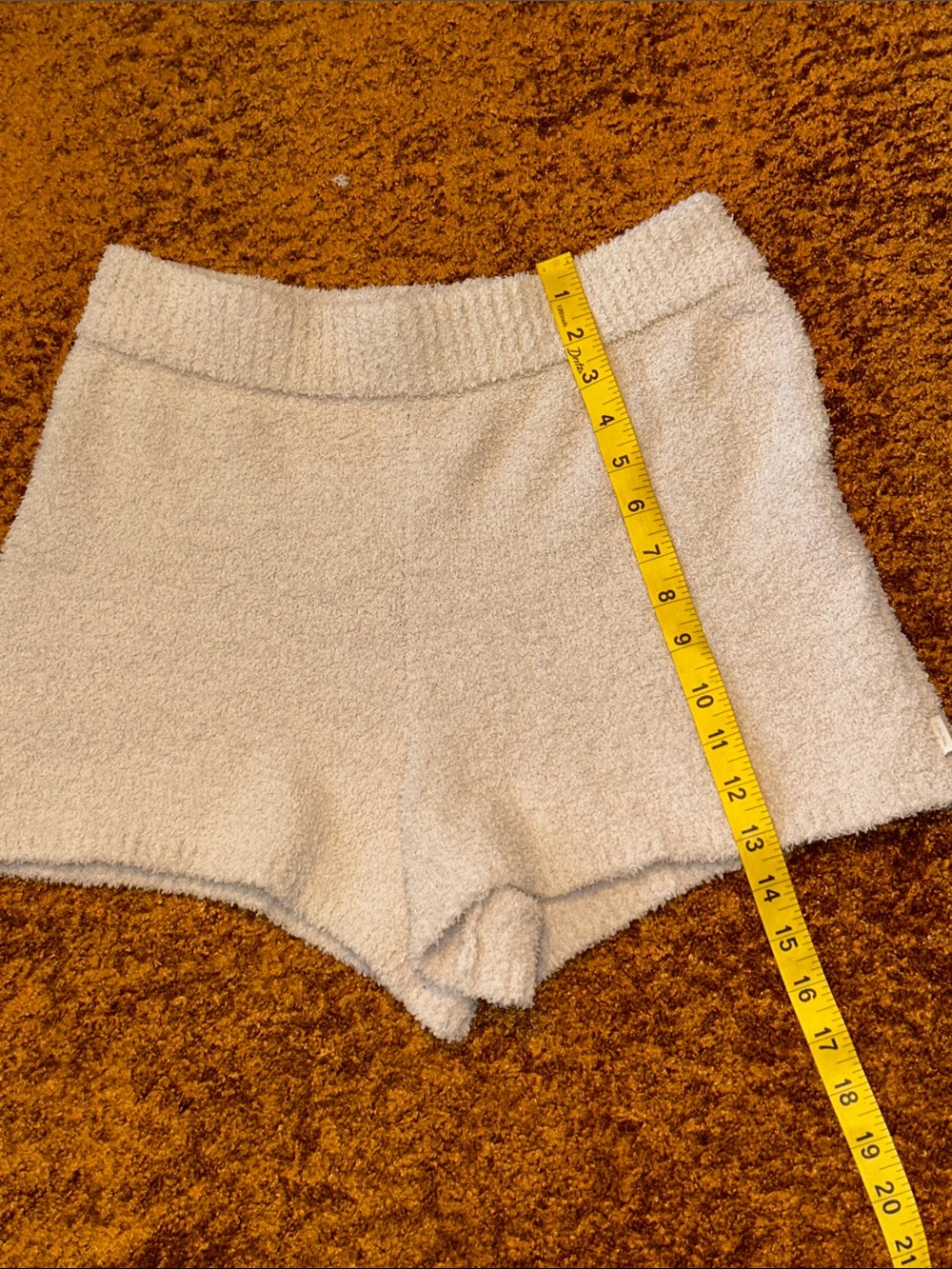 Calvin Klein Cream High-Waist Cozy Loungewear Shorts - Picture 2 of 4